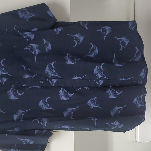 Old Navy Mens XL Chemise Classique Swordfish Navy Blue Button Down Shirt - Picture 6 of 13